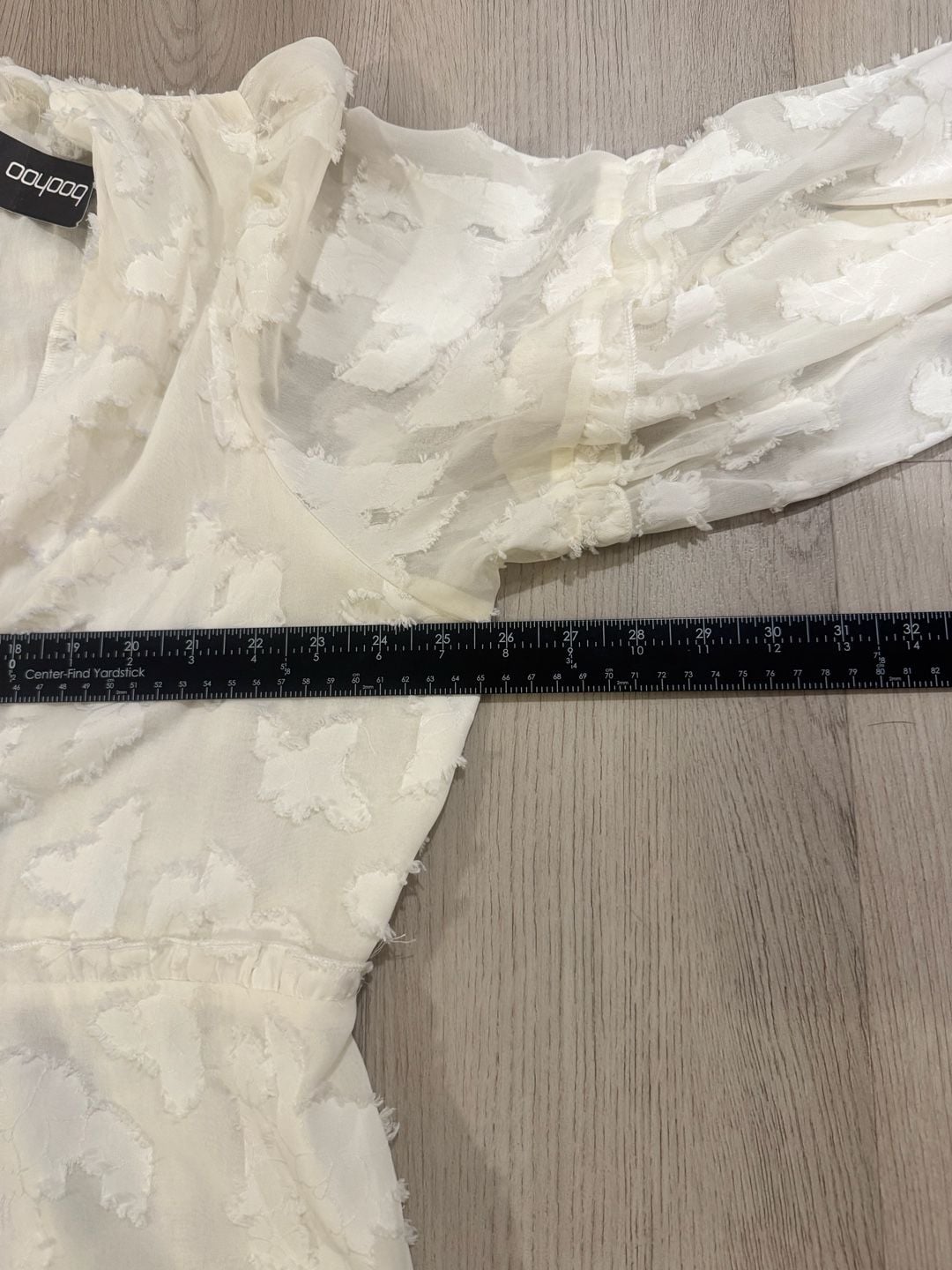 Boohoo Plus Woven Jacquard V Front Frill Mini Dress Size US 22 4