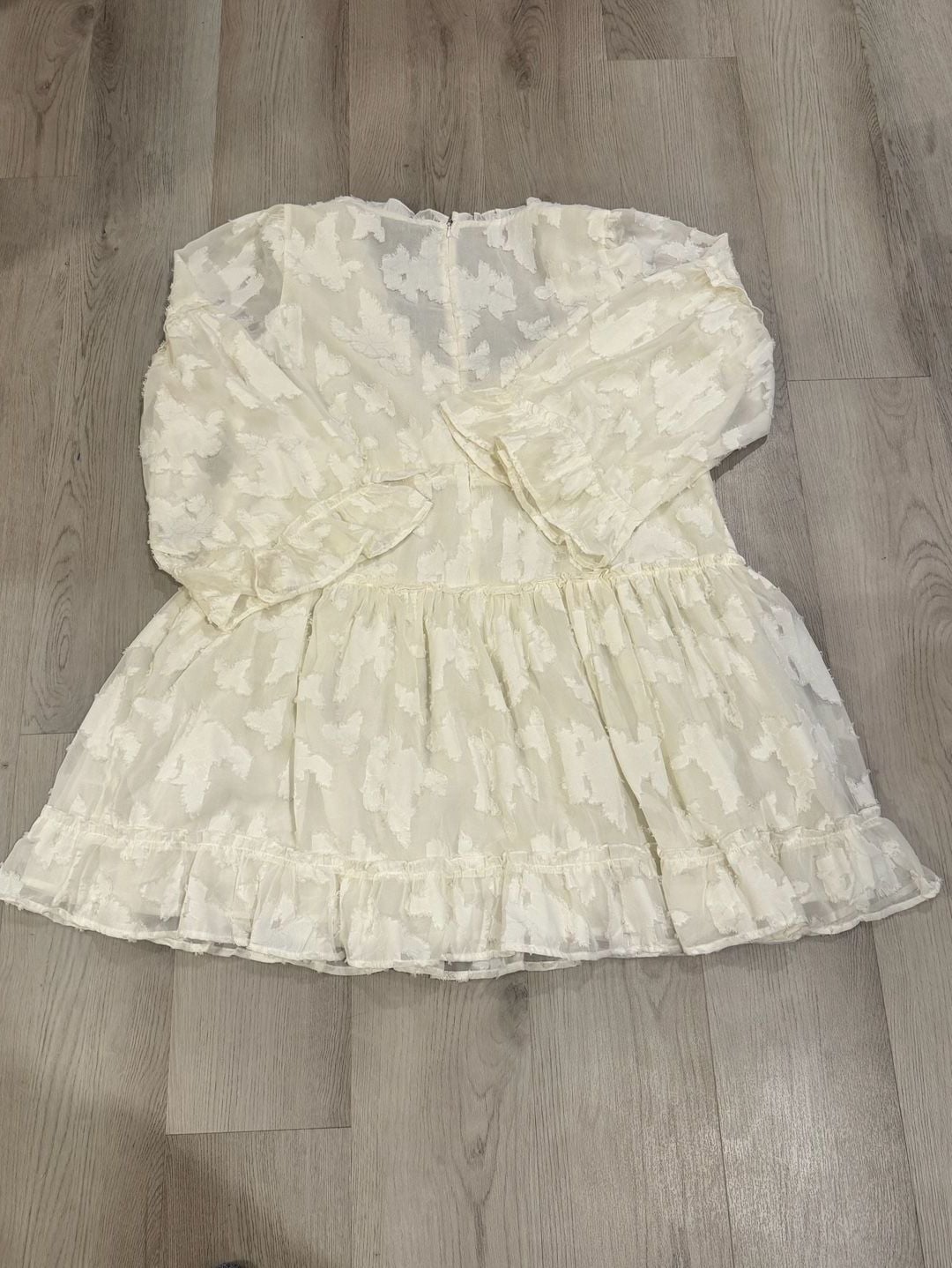 Boohoo Plus Woven Jacquard V Front Frill Mini Dress Size US 22 6