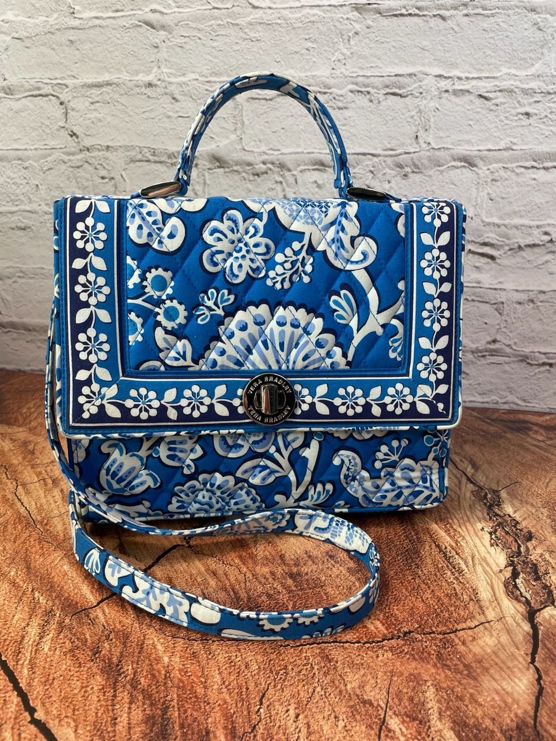 Vera Bradley Blue Lagoon Quilted Cotton Crossbody Bag 3