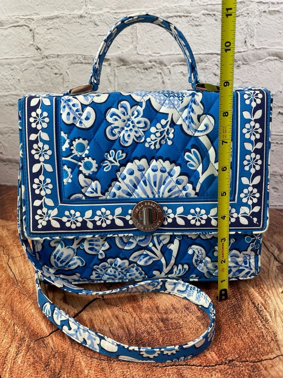 Vera Bradley Blue Lagoon Quilted Cotton Crossbody Bag 6