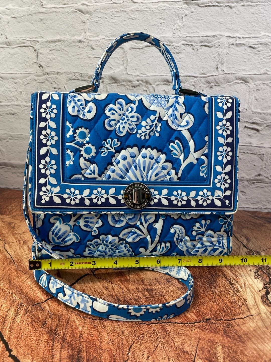 Vera Bradley Blue Lagoon Quilted Cotton Crossbody Bag 7