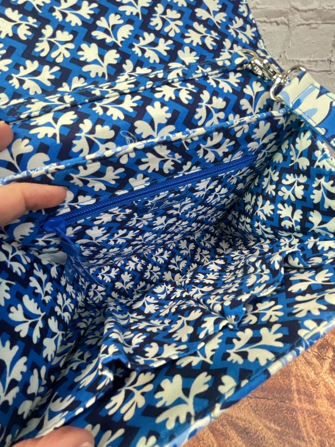 Vera Bradley Blue Lagoon Quilted Cotton Crossbody Bag 10