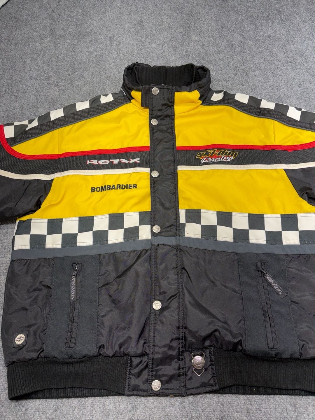 Vintage Ski-Doo Bombardier X-Zone Jacket XL Racing Checkered Snowmobile 90s-BRAP 3