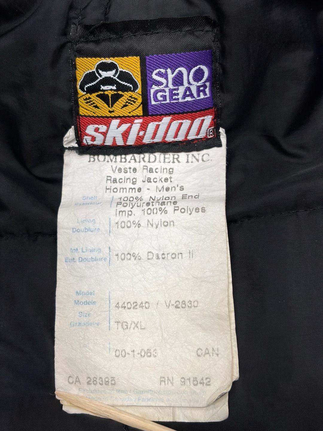 Vintage Ski-Doo Bombardier X-Zone Jacket XL Racing Checkered Snowmobile 90s-BRAP 4