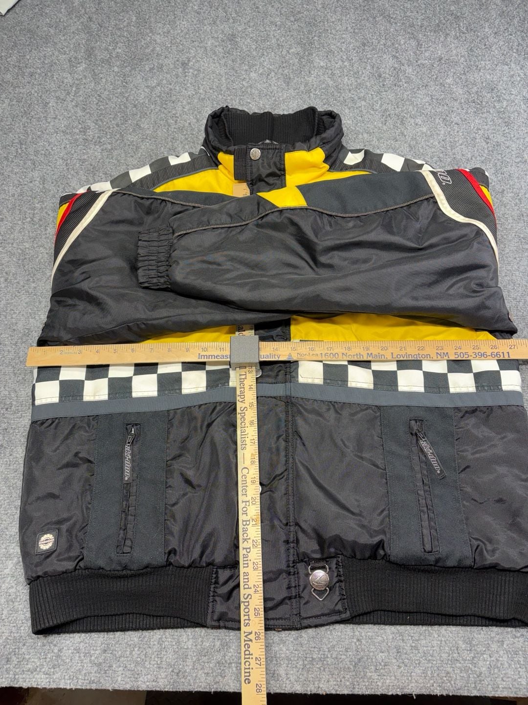 Vintage Ski-Doo Bombardier X-Zone Jacket XL Racing Checkered Snowmobile 90s-BRAP 14