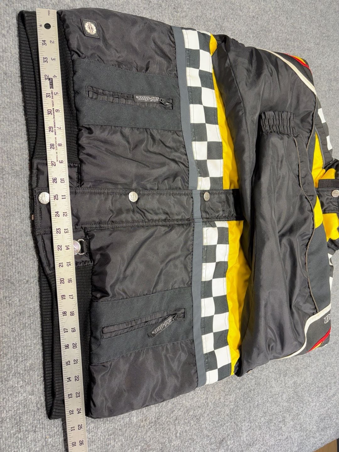 Vintage Ski-Doo Bombardier X-Zone Jacket XL Racing Checkered Snowmobile 90s-BRAP 15
