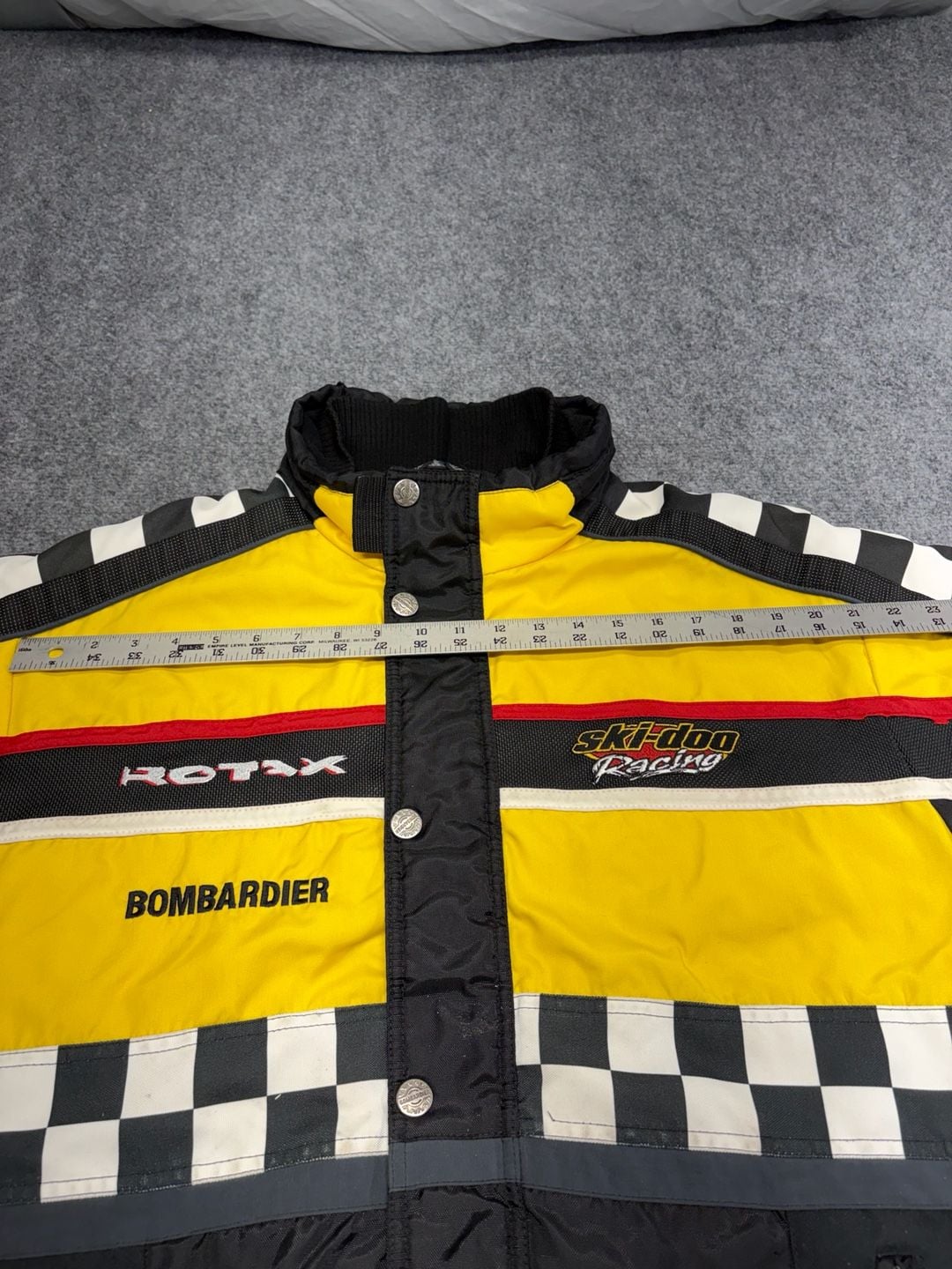 Vintage Ski-Doo Bombardier X-Zone Jacket XL Racing Checkered Snowmobile 90s-BRAP 16
