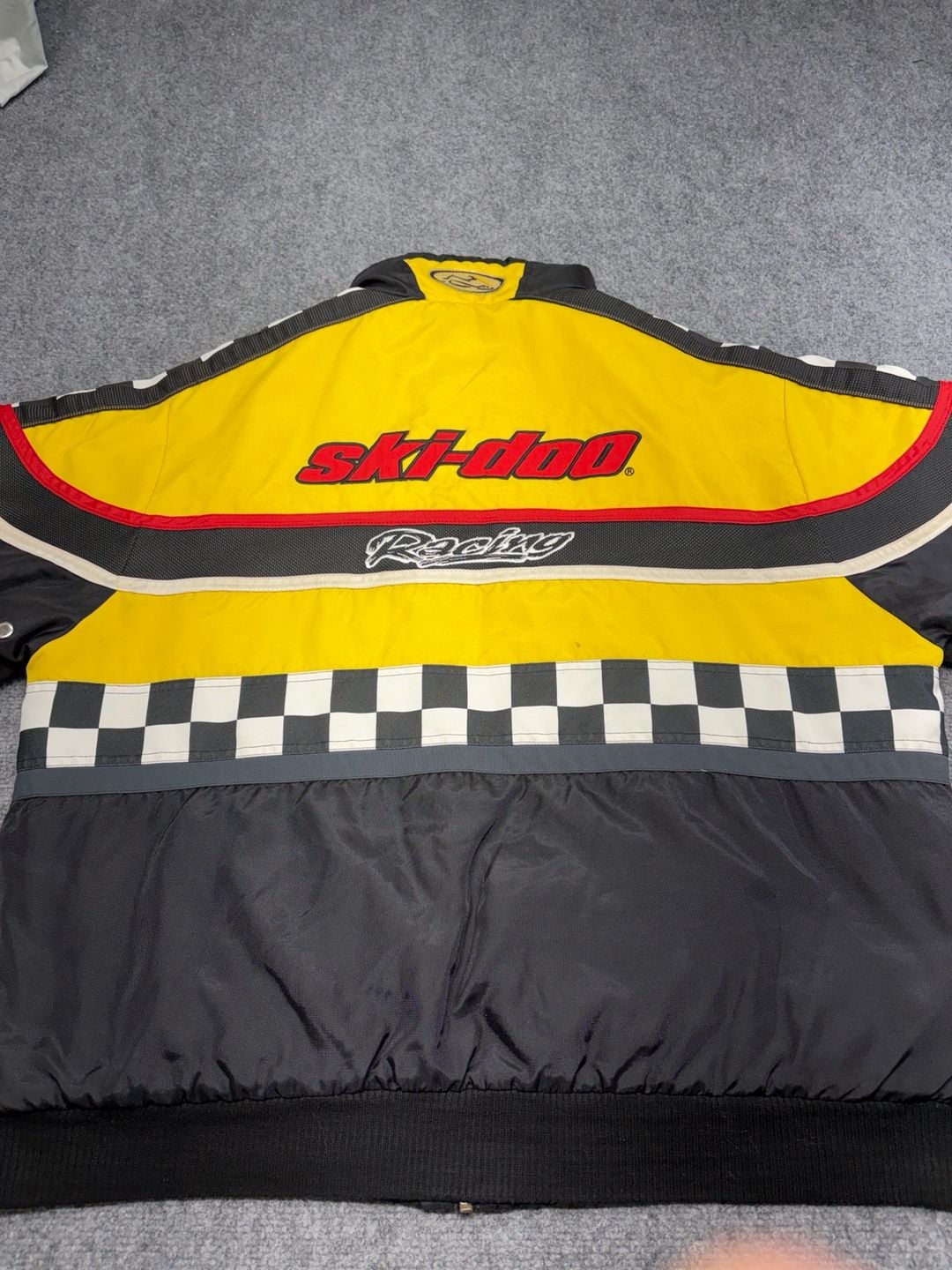 Vintage Ski-Doo Bombardier X-Zone Jacket XL Racing Checkered Snowmobile 90s-BRAP 17