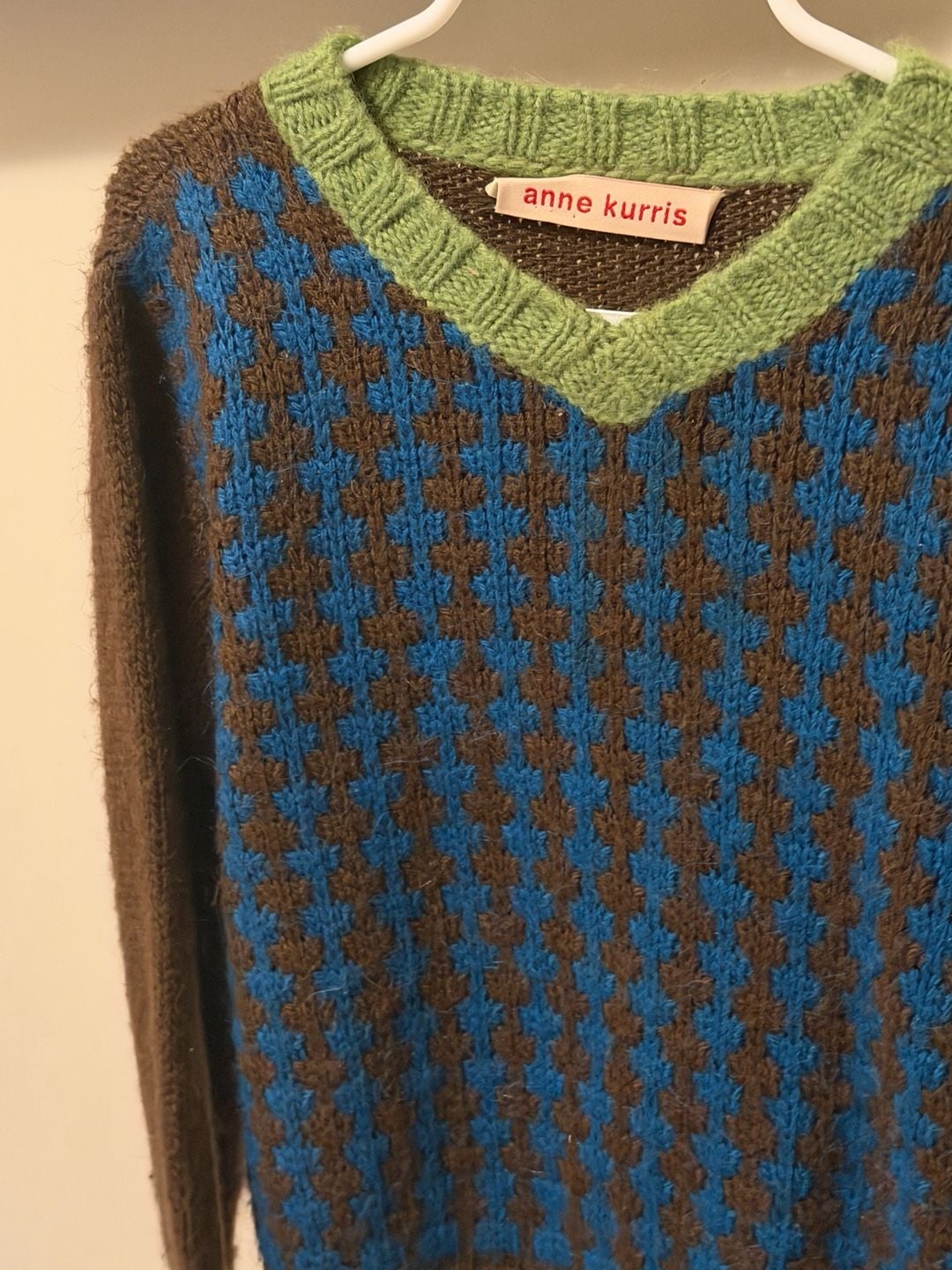 Anne Kurris V-Neck Sweater Size 3Y Brown Blue 3