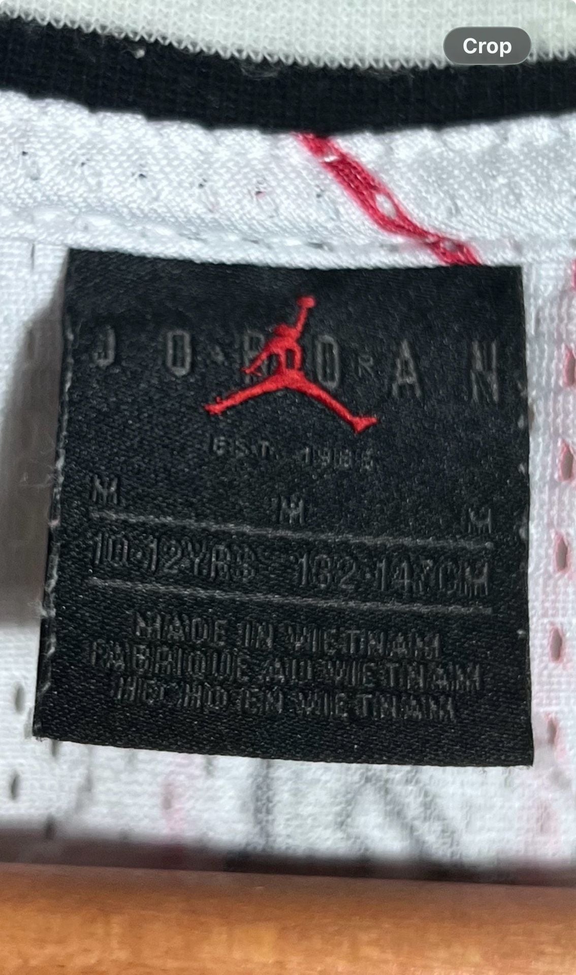 Jordan Brand Youth 10-12 #23 Mesh Basketball Jersey White Red Pinstripe Kids 7