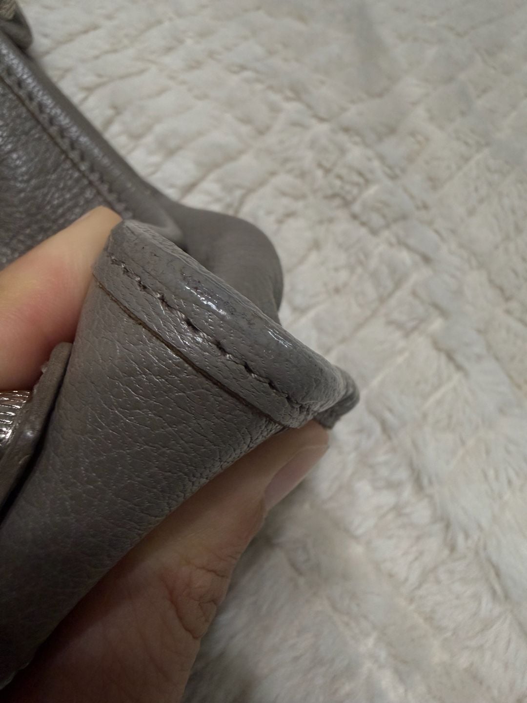 Balenciaga city Leather Shoulder Bag Grey 12