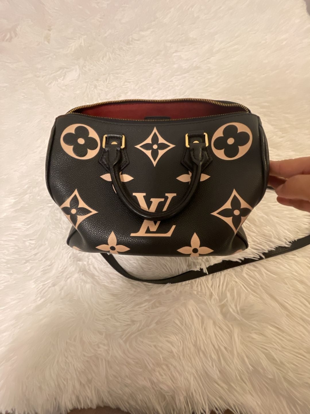 Louis Vuitton Speedy Bandouliere 25 Bicolor Monogram Empreinte Black 3