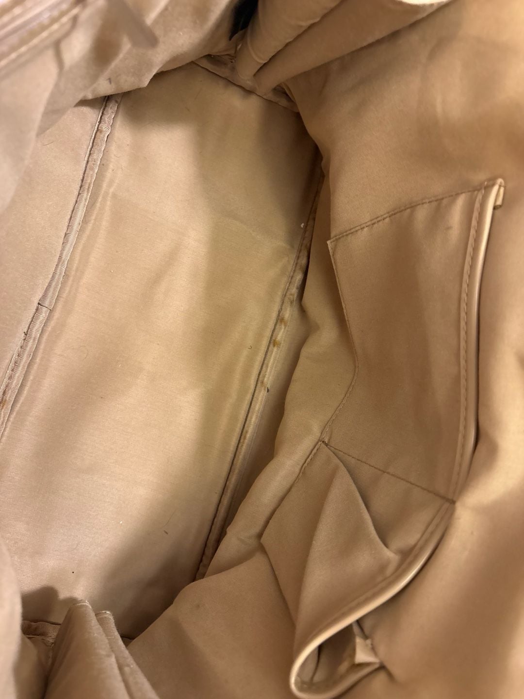 Express Beige Patent Leather Dome Satchel Bag 11