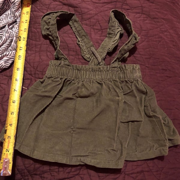 Carter's Child of Mine Pinafore Skirt Size 12M Green Corduroy Ruffle
