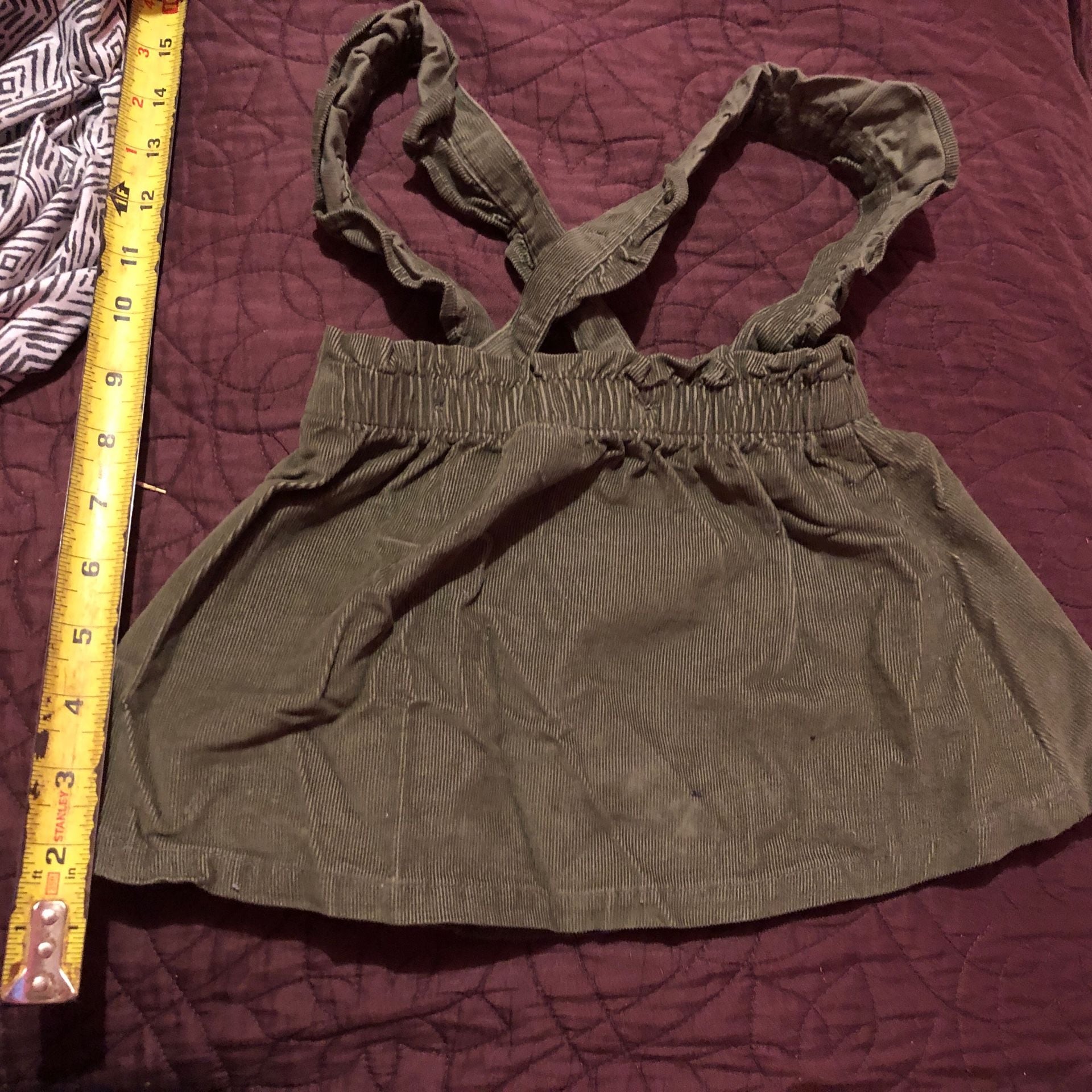Carter's Child of Mine Pinafore Skirt Size 12M Green Corduroy Ruffle 3