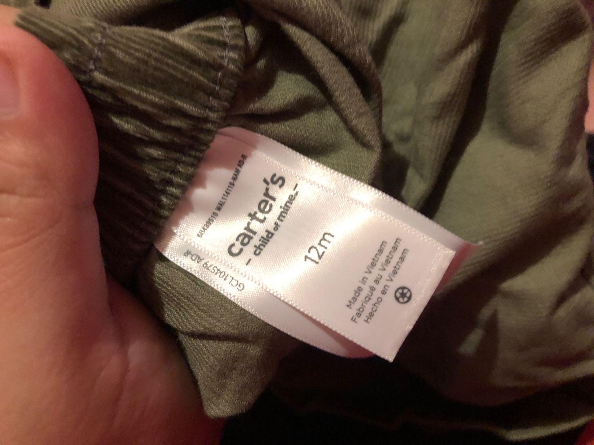 Carter's Child of Mine Pinafore Skirt Size 12M Green Corduroy Ruffle 4