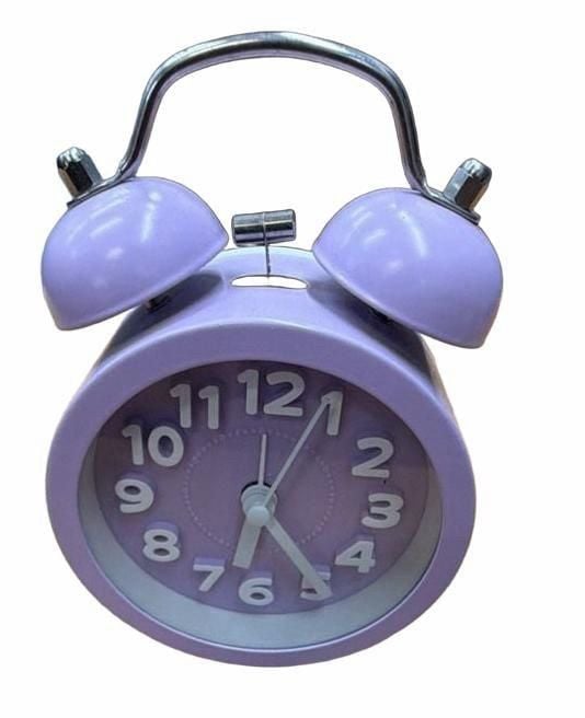 Pilife Twin Bell Analog Alarm Clock Purple 1