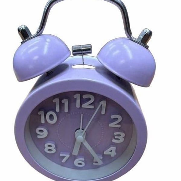 Pilife Twin Bell Analog Alarm Clock Purple