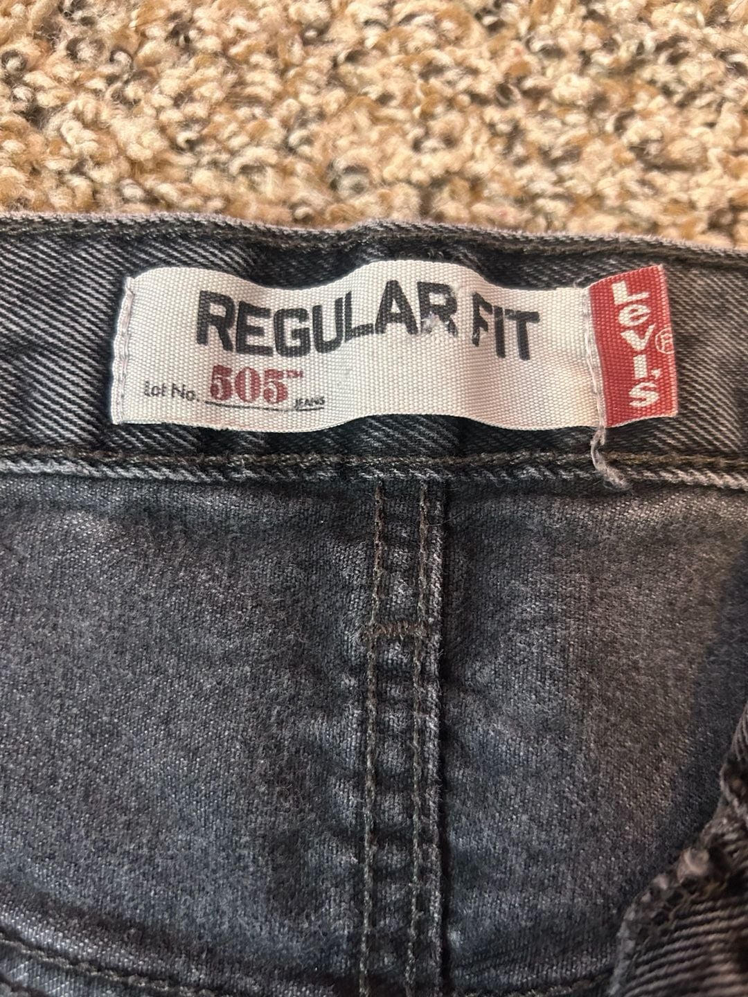 Levi's 505 Regular Fit Jeans Size 38x34 Black Denim 4