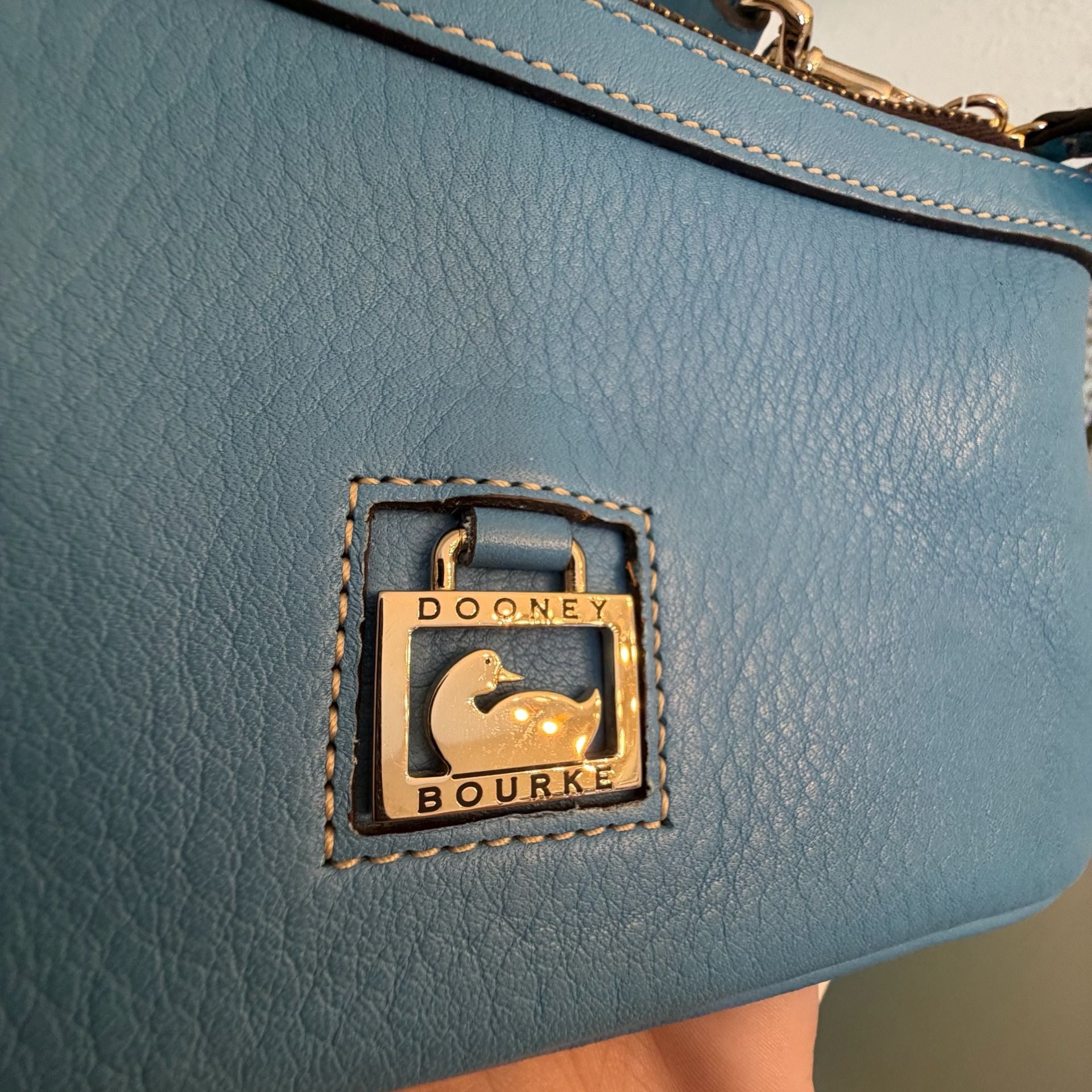 Dooney & Bourke Pebble Grain Small Slim Wristlet Blue Leather 4
