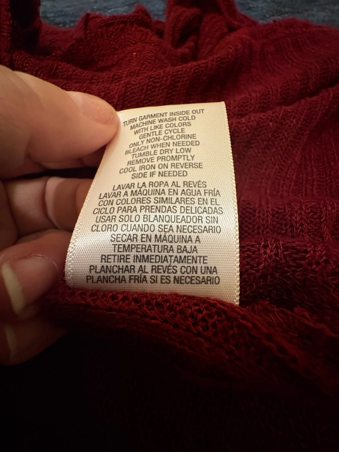 Whimsical Boho Adam Levine Long Sleeve Top Size M Burgundy Ribbed Raw Edge 8