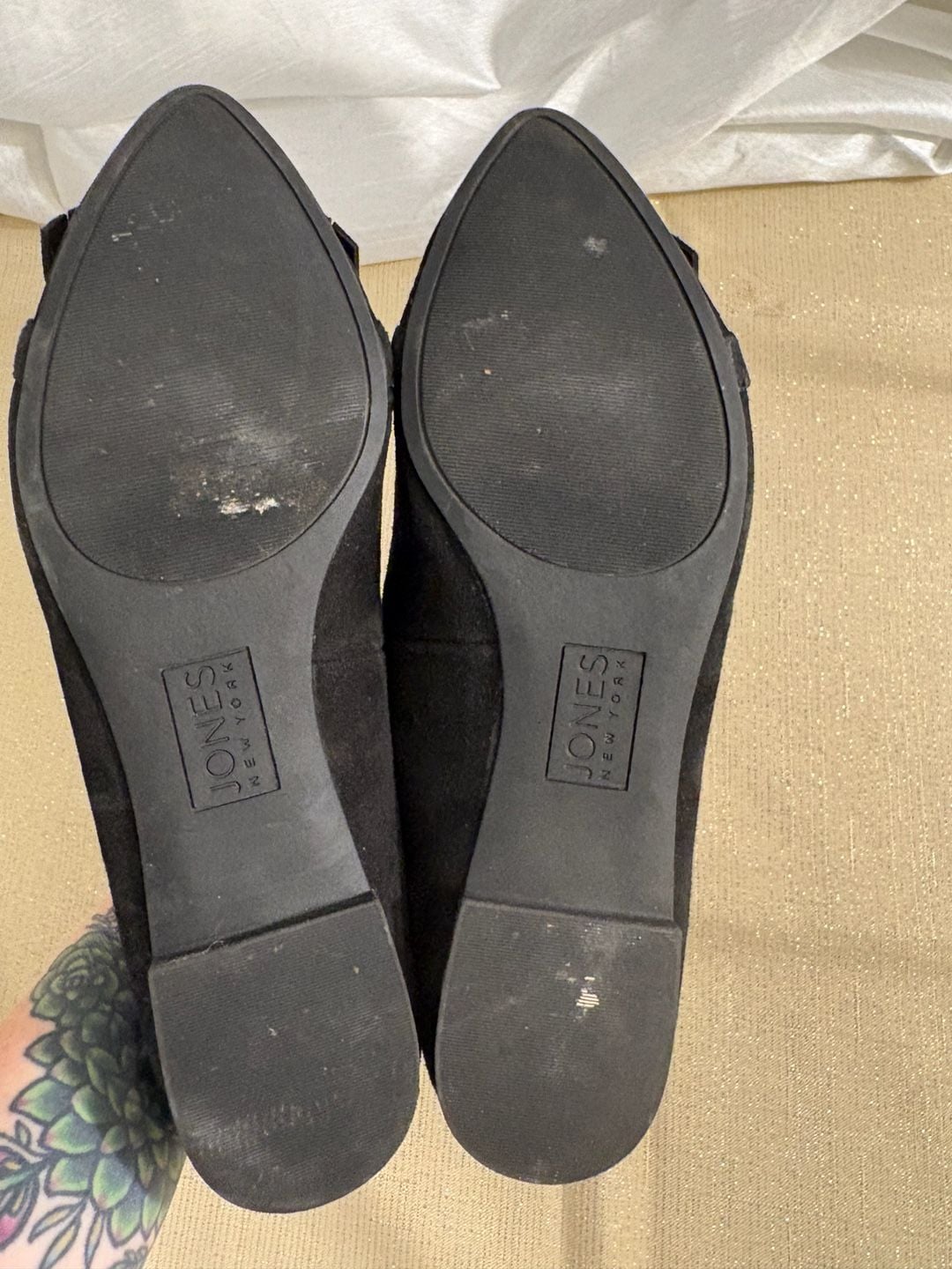 Jones New York Black Suede Pointed Loafer Flat 7