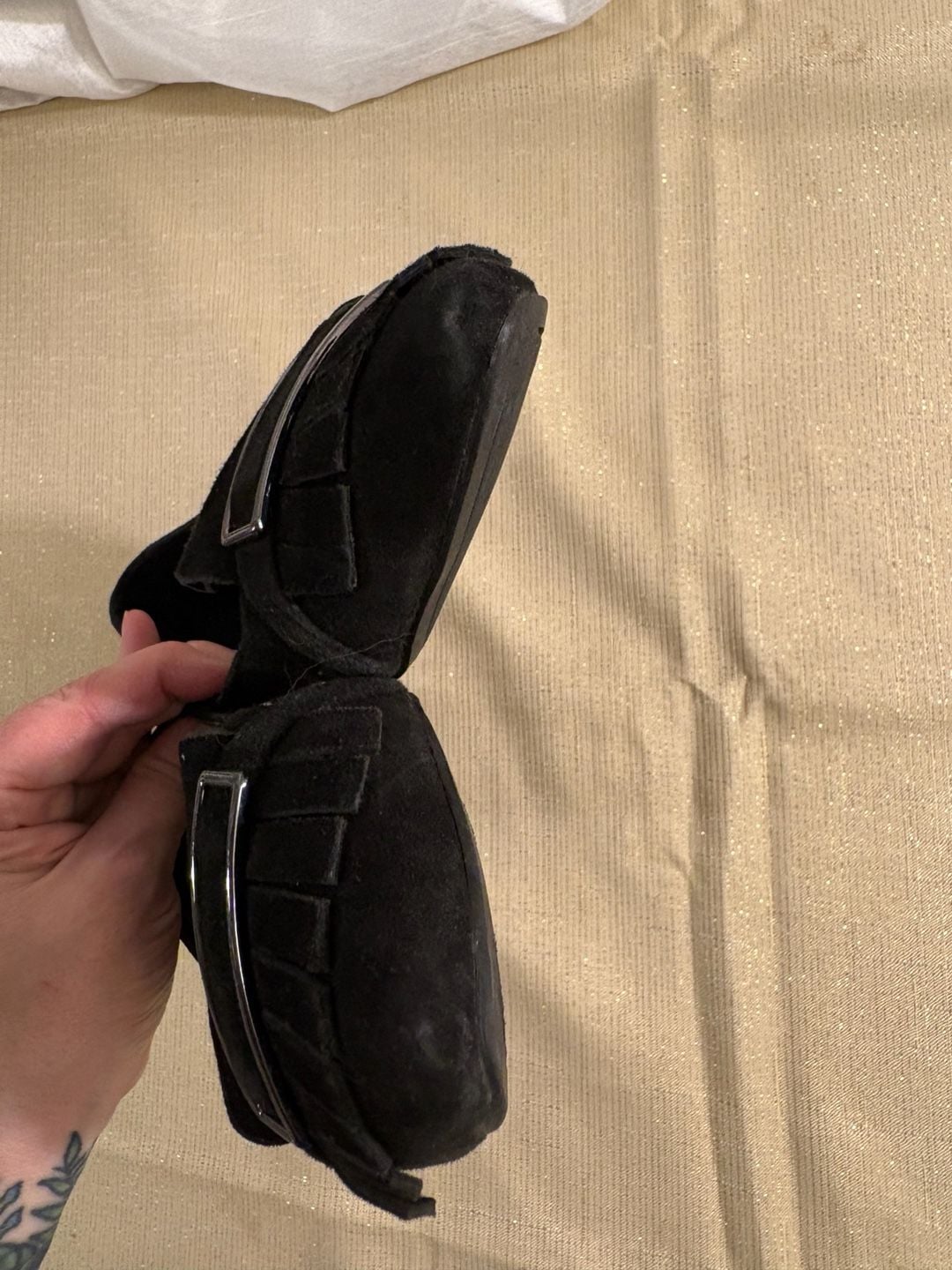 Jones New York Black Suede Pointed Loafer Flat 9