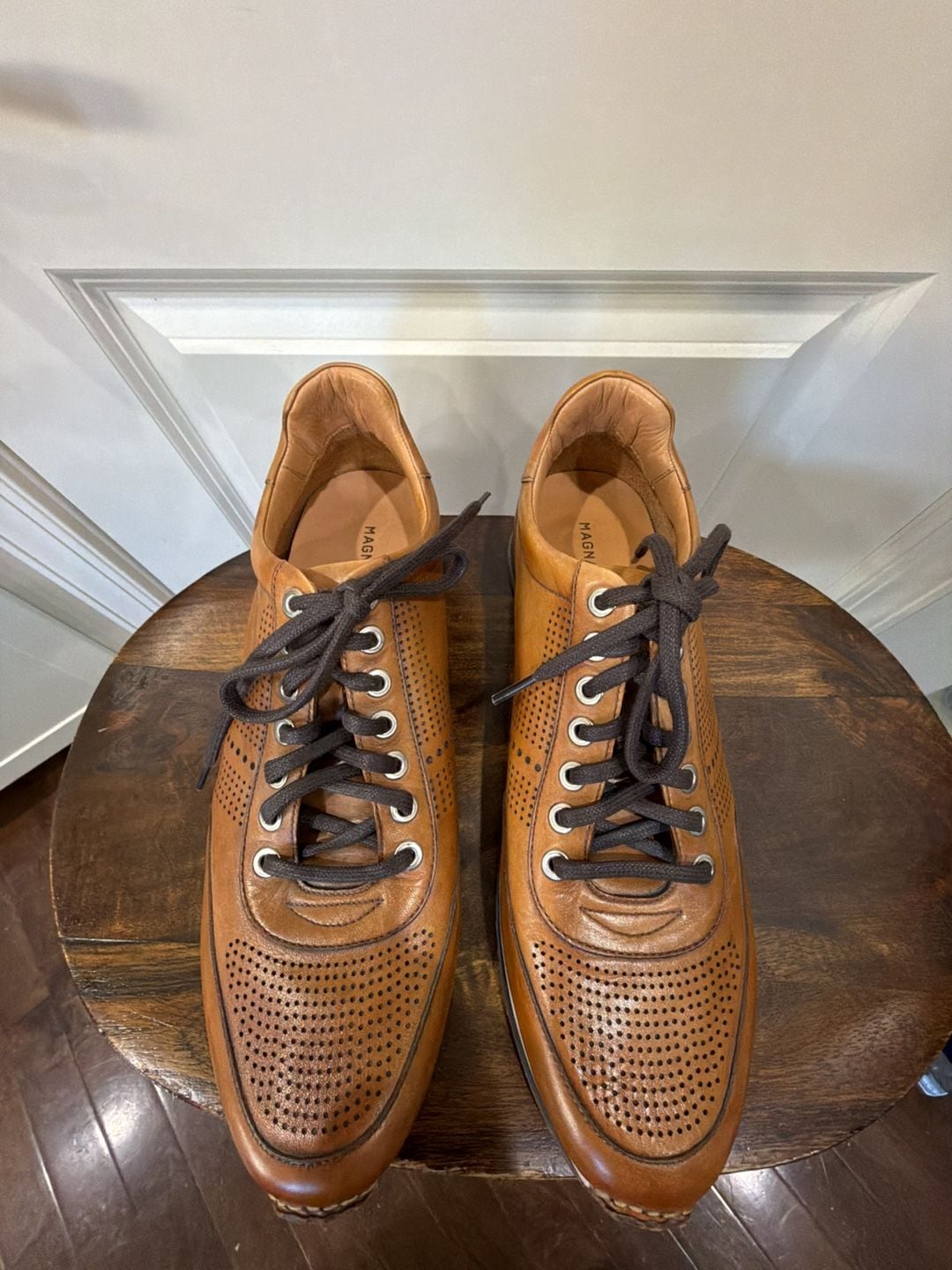 Magnanni Pueblo Leather Sneaker Size 10.5 M Brown Cognac 3