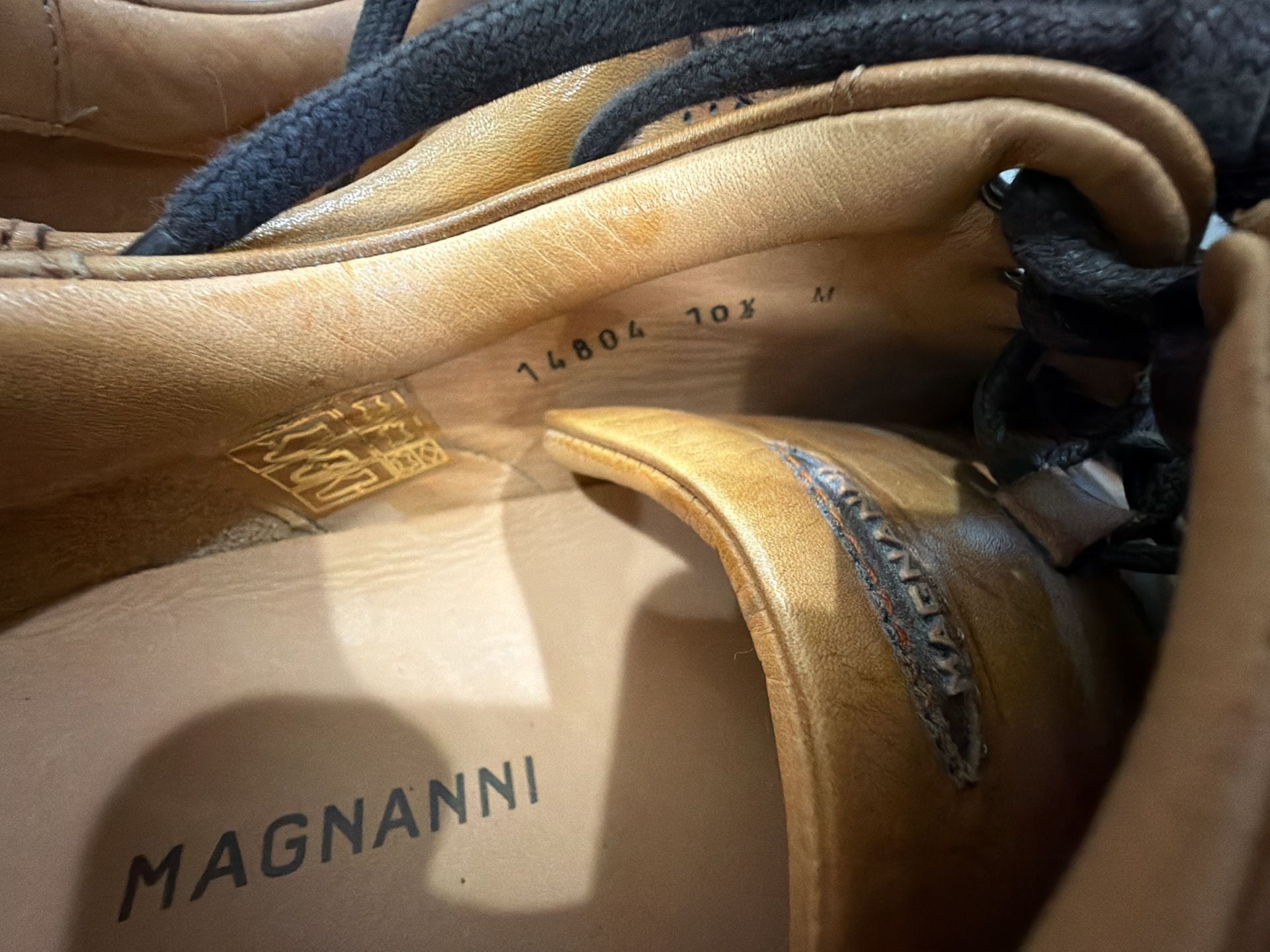 Magnanni Pueblo Leather Sneaker Size 10.5 M Brown Cognac 5