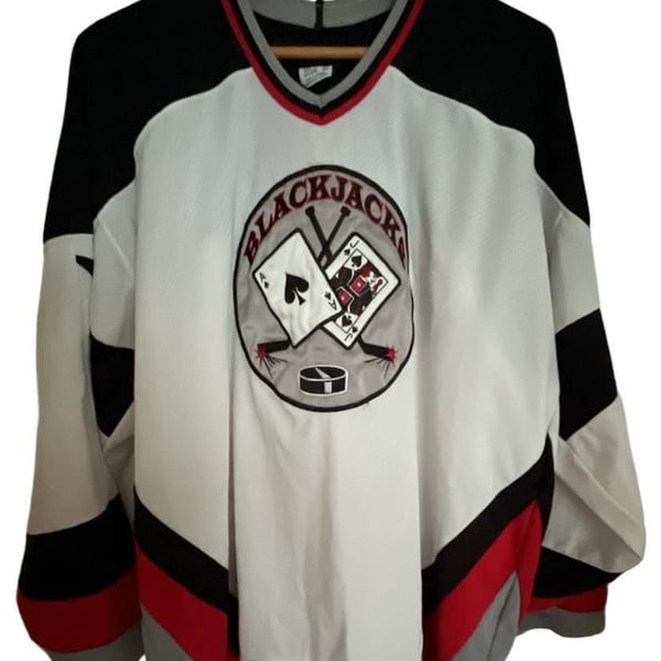 CCM Blackjacks Hockey Jersey Size XXL Vintage Air-Knit