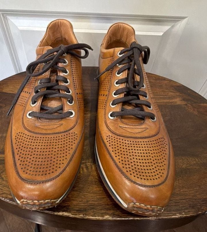Magnanni Pueblo Leather Sneaker Size 10.5 M Brown Cognac 2