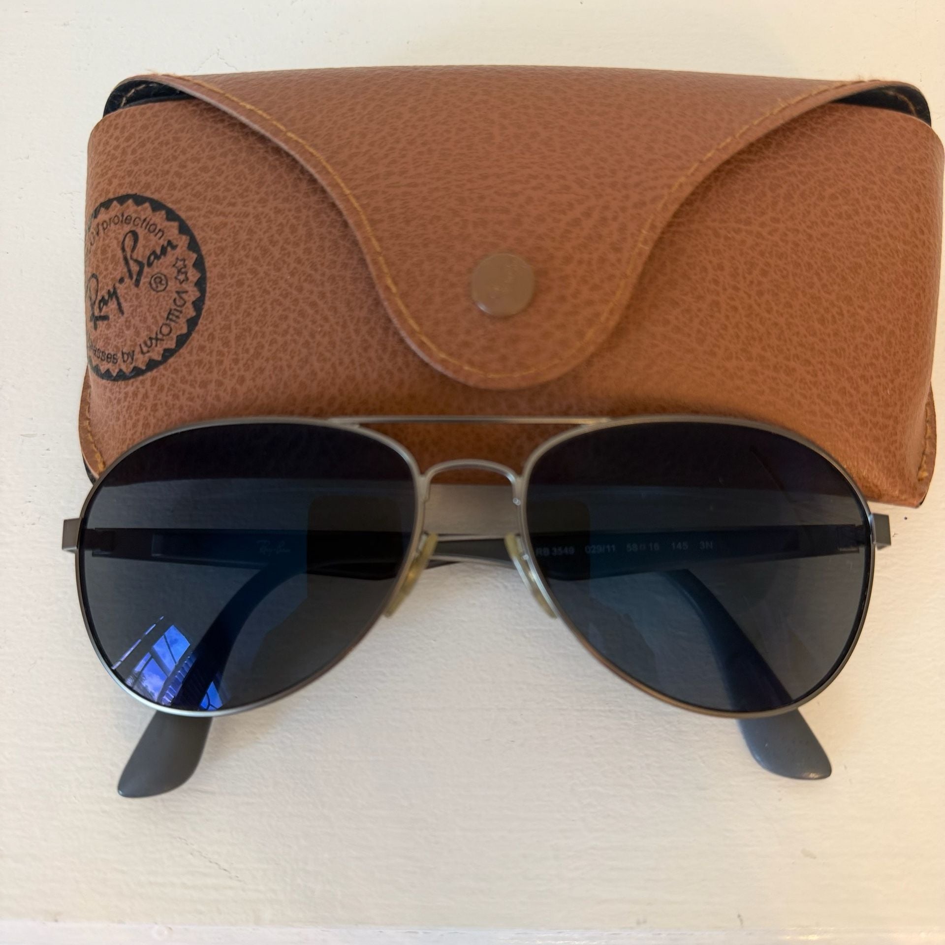 Ray-Ban RB3549 Size 58-16 Aviator Sunglasses With Case 7