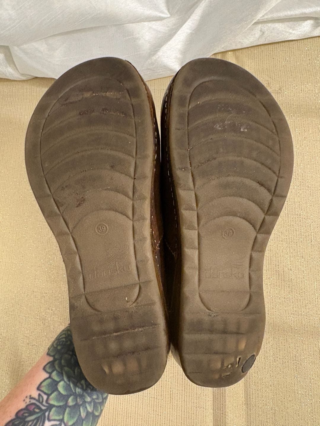 Dansko Martina Size 39 Brown Leather Mary Jane Clogs 8