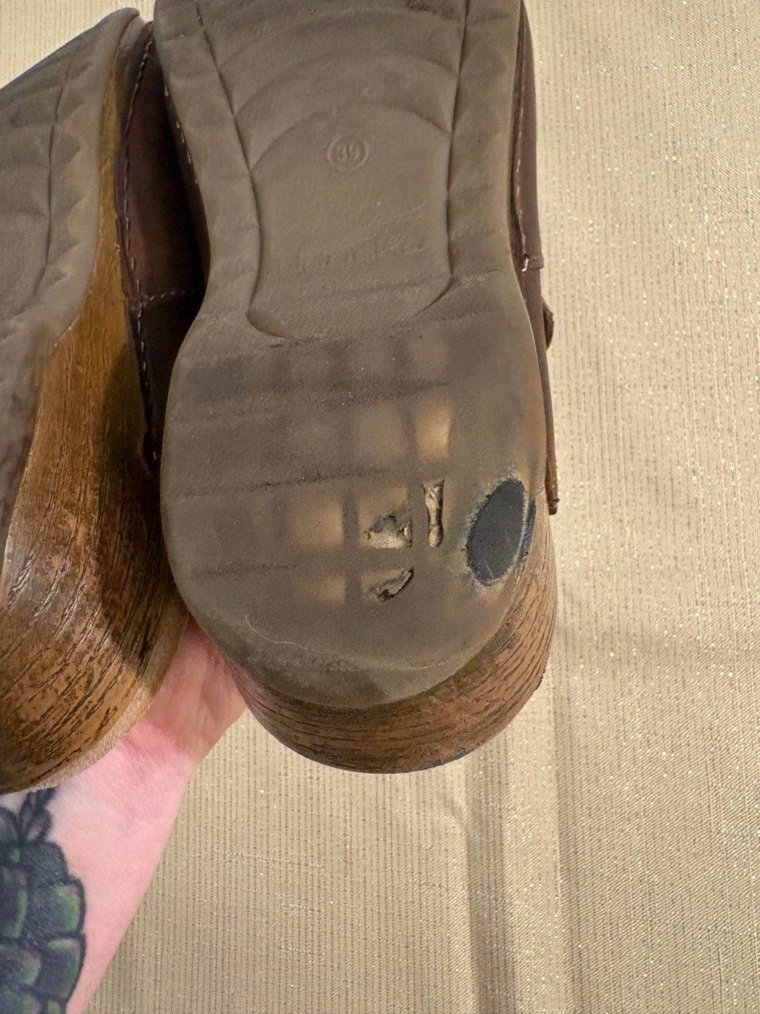Dansko Martina Size 39 Brown Leather Mary Jane Clogs 9