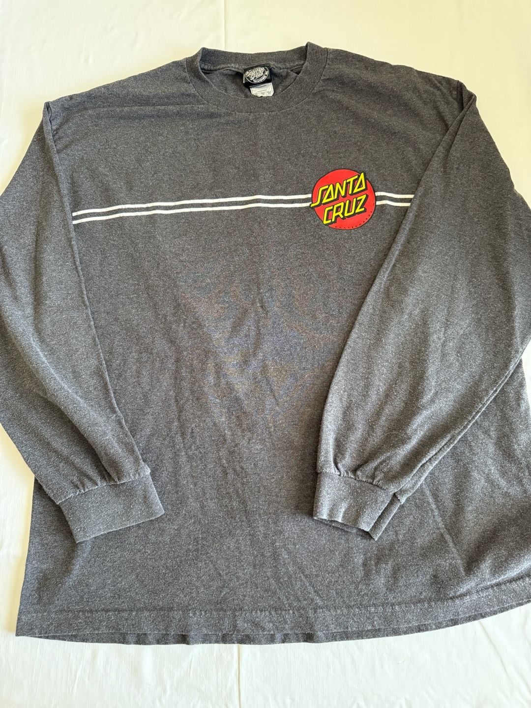 Santa Cruz Classic Dot Long Sleeve T-Shirt Size XL Charcoal Gray 4
