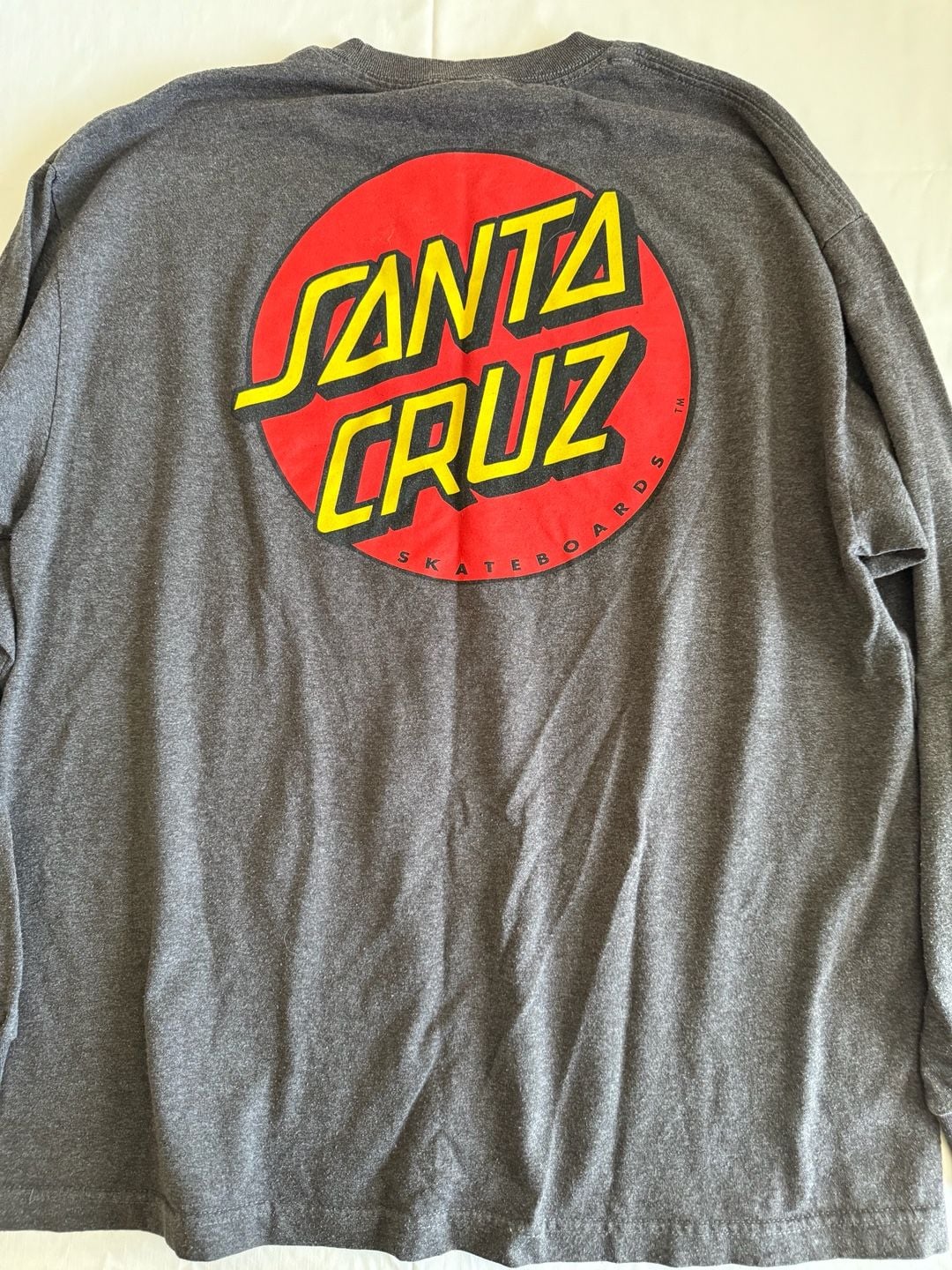 Santa Cruz Classic Dot Long Sleeve T-Shirt Size XL Charcoal Gray 2