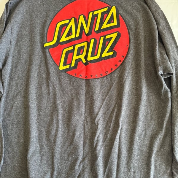 Santa Cruz Classic Dot Long Sleeve T-Shirt Size XL Charcoal Gray