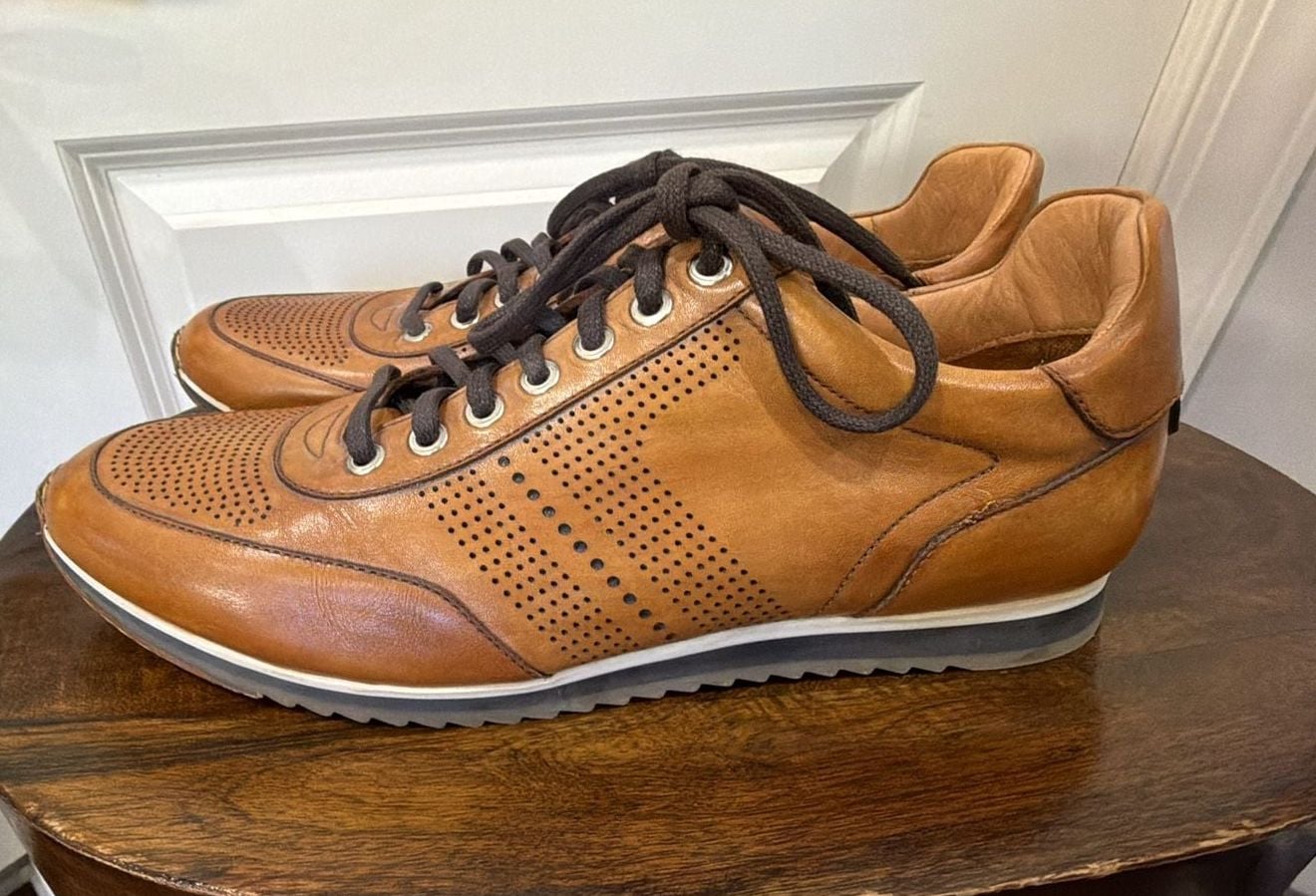 Magnanni Pueblo Leather Sneaker Size 10.5 M Brown Cognac 7