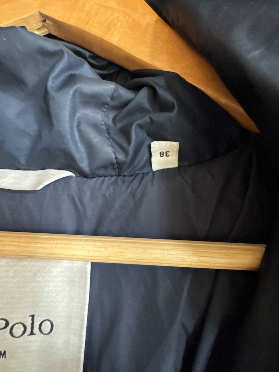 Marc O'Polo Puffer Coat Size 38 Navy Blue Hooded Long Padded 4