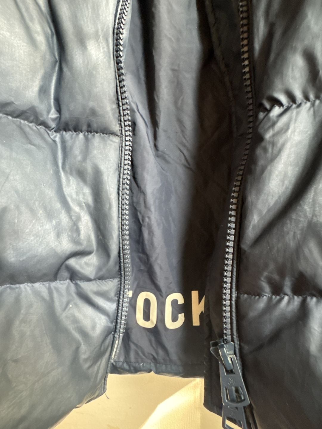 Marc O'Polo Puffer Coat Size 38 Navy Blue Hooded Long Padded 6