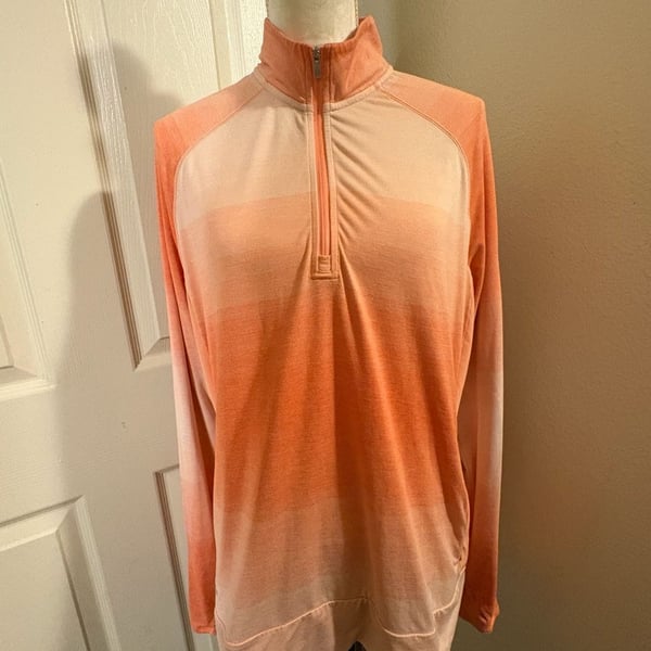 Adidas Golf Women's World Series of Poker Orange Long Sleeve 1/4 Zip Pullover