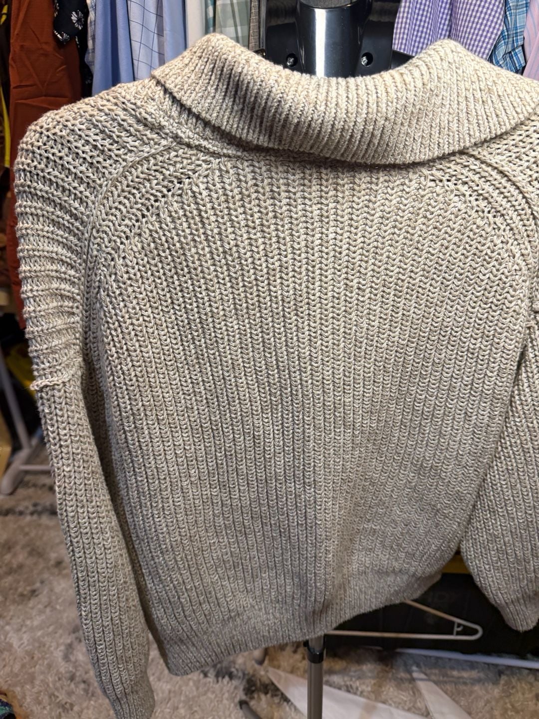 Free People Love This City Collared Sweater Size L Beige Knit Pullover 5