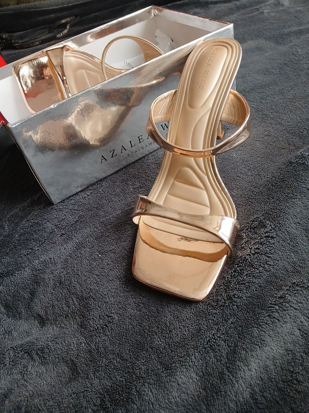 Azalea Wang Ramiro Stiletto Heel Mule Size 10 Rose Gold 4