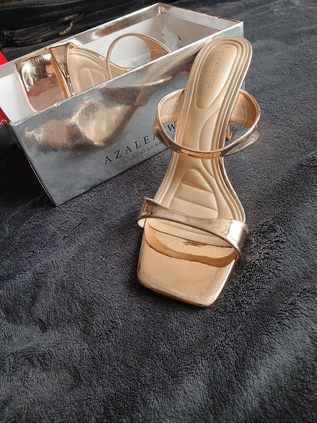 Azalea Wang Ramiro Stiletto Heel Mule Size 10 Rose Gold 5