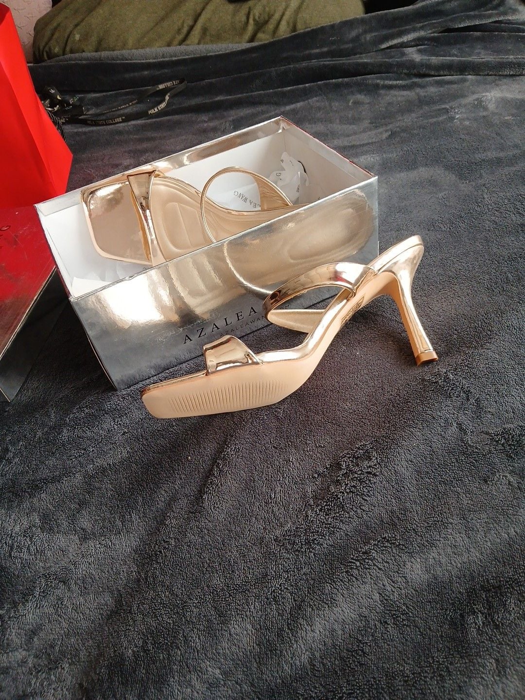 Azalea Wang Ramiro Stiletto Heel Mule Size 10 Rose Gold 6