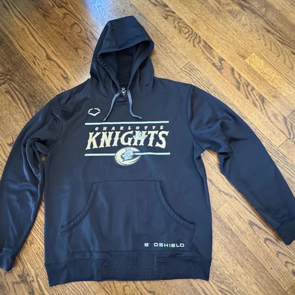 Evoshield Charlotte Knights Hoodie Size M Black Pullover Sweatshirt