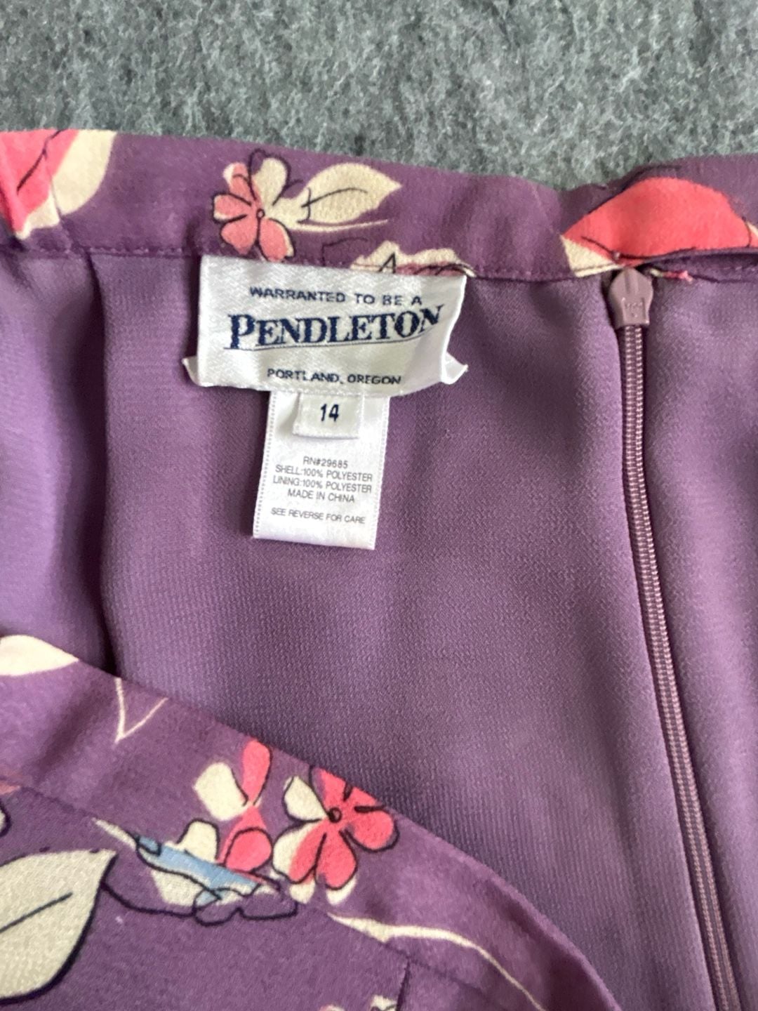 Pendleton Floral Skirt Size 14 Purple Midi 5