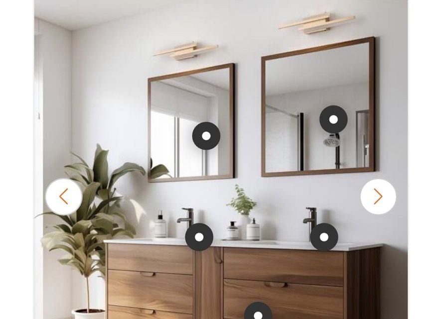 Aiwen 24 In. 2-Light Gold LED Vanity Light Wall Sconce 4