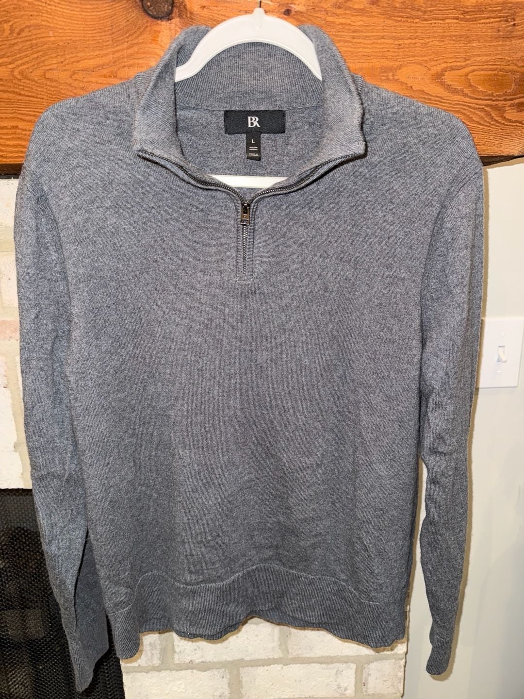 Banana Republic Italian Merino Half Zip Sweater Size L 2