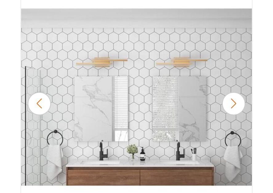 Aiwen 24 In. 2-Light Gold LED Vanity Light Wall Sconce 7